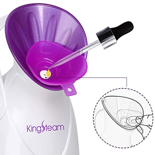 Facial Steamer, Kingsteam Nano Ionic Hot Mist Face Steamer With Aromatherapy Kit and Blackhead Removal Tools for Home Facial Sauna Spa.