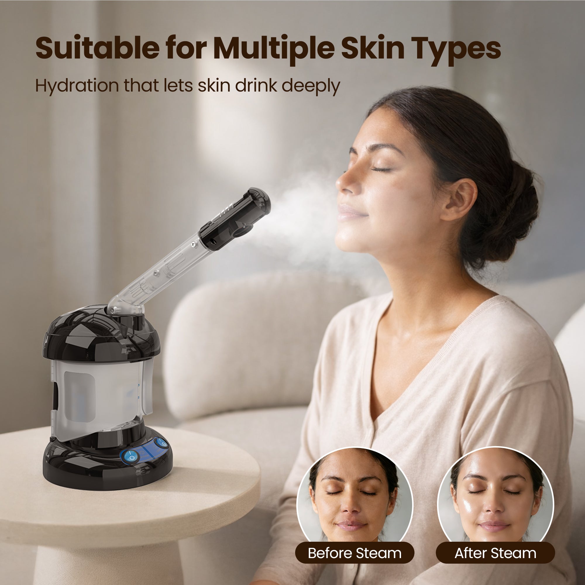 2 in 1 Hair and Facial Steamer