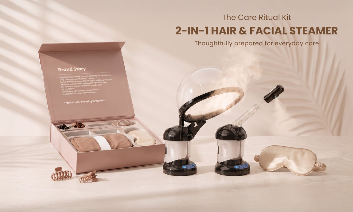 2 in 1 Hair and Facial Steamer & Care Ritual Kit
