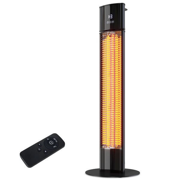 Portable Outdoot Electric Heater, Infrared Patio Heater for Outdoor/Indoor Use, garage heater electric, 1500W, BLACK