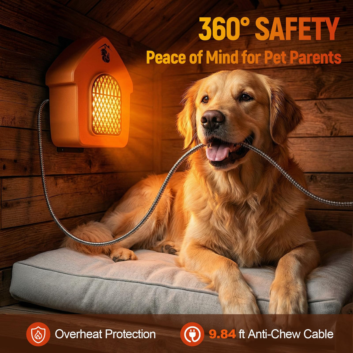 Dog House Heater with Thermostat, Chicken Coop Heater