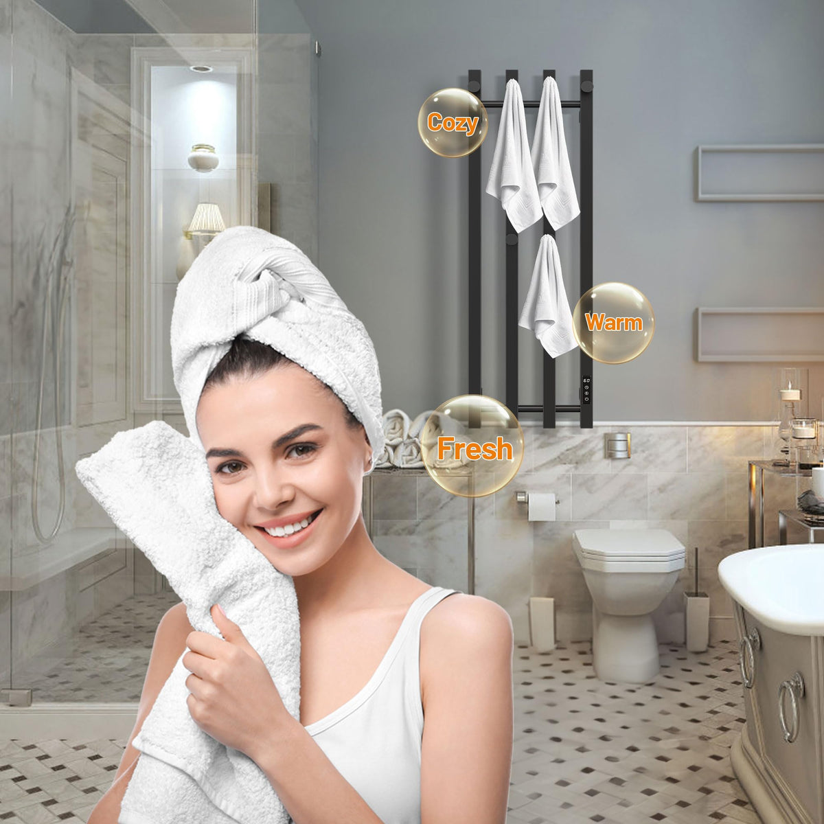 Paraheeter Towel Warmer, Towel Warmer Rack, Heated Towel Racks for Bathroom, Towel Heater, Towel Dryer, Wall Mounted, CSA Certified