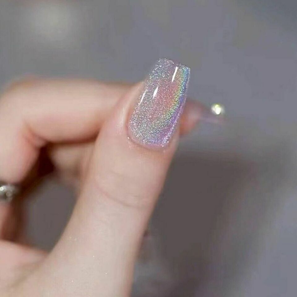 Gel Polish 15ml/0.5fl oz Holographic 9D Cat Eye Shiny Glitter Soak Off Nail Polish with Magnetic Stick for Nail Salon