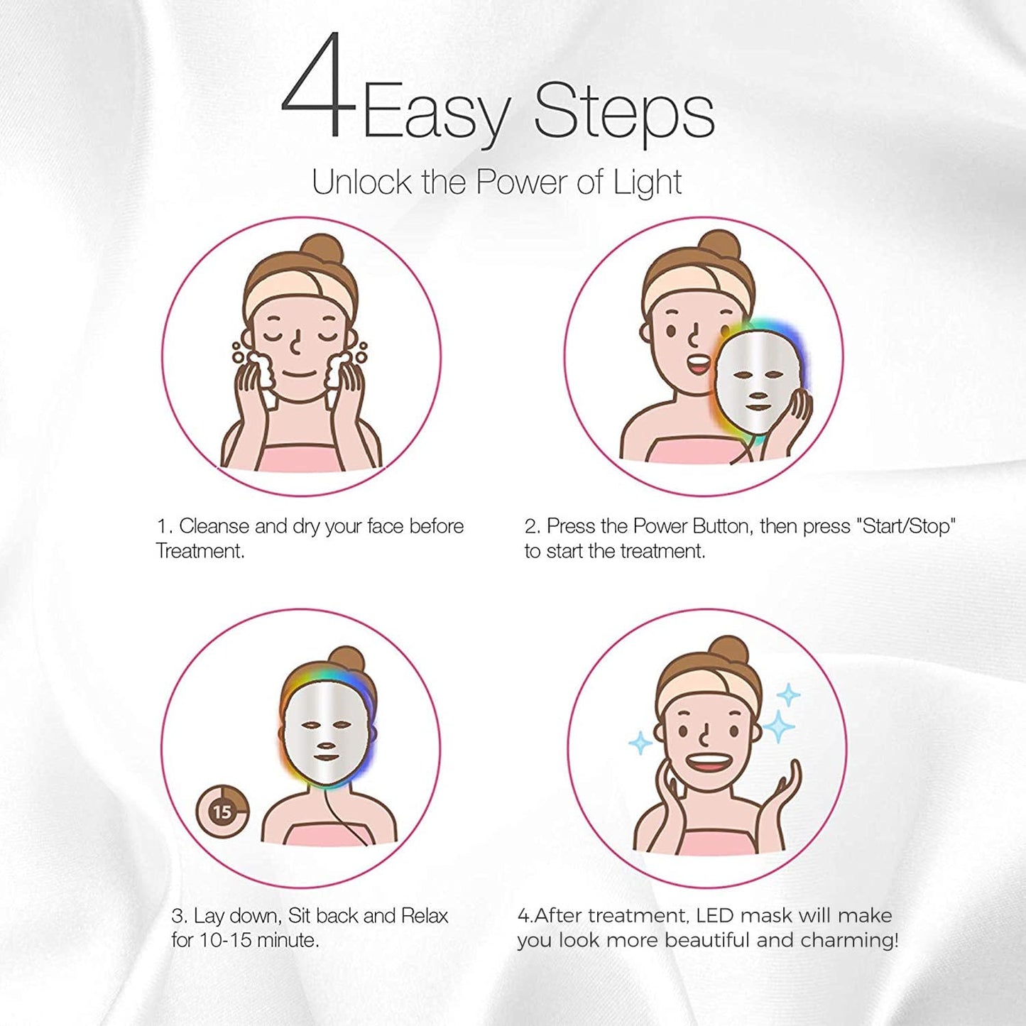 Led Face Mask Light Therapy - 7 Color Photon Blue & Red Light Maintenance Skin Rejuvenation Facial Skin Care Mask, Home Skin Care Mask for Face and Neck