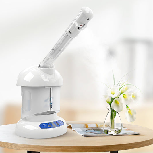 Facial Steamer with Extendable Arm, Ozone Table Top Mini Spa Face Steamer Design For Personal Care Home Use, Coffee