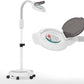 Magnifying Floor Lamp, Kingsteam Professional 3 Diopter LED Light Magnifier with Flexible Gooseneck Metal Swivel Arm and Stable Wheel Rolling Base for Facials, Lash Extensions, Sewing etc.(White)