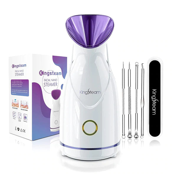 Nano Ionic Hot Mist Face Steamer With Aromatherapy Kit and Blackhead Removal Tools