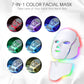Led Face Mask Light Therapy - 7 Color Photon Blue & Red Light Maintenance Skin Rejuvenation Facial Skin Care Mask, Home Skin Care Mask for Face and Neck