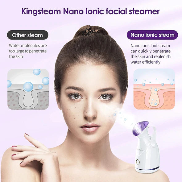 Nano Ionic Hot Mist Face Steamer With Aromatherapy Kit and Blackhead Removal Tools